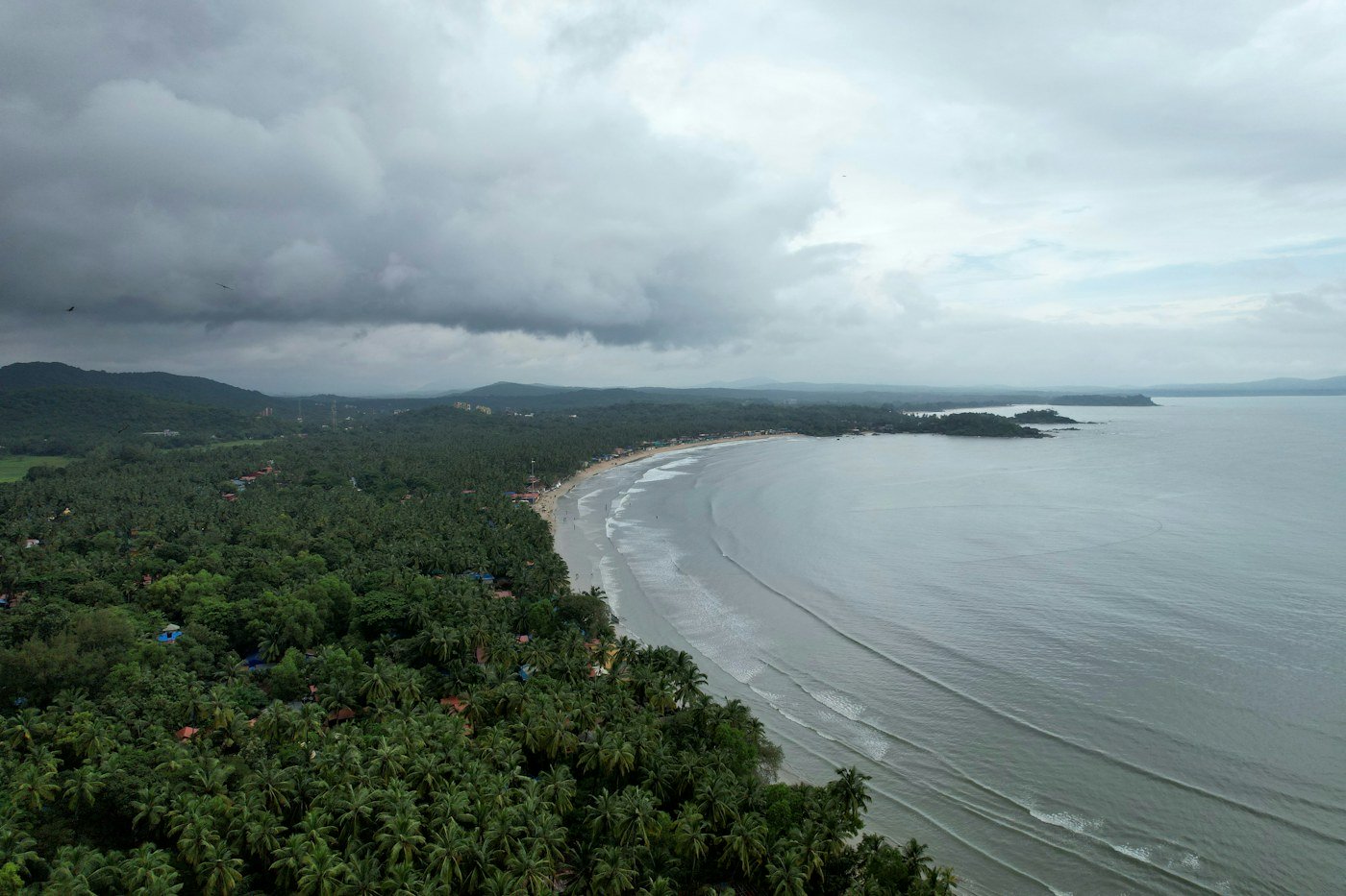 Palolem Beach coastline in Goa